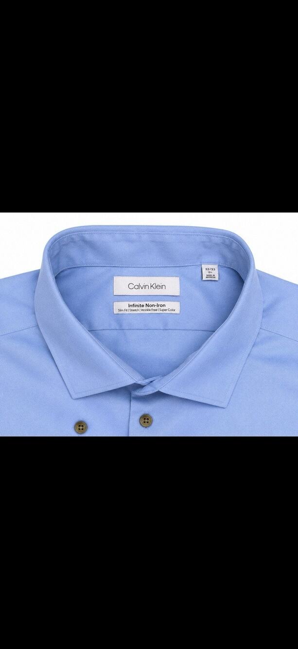 Calvin Klein Men’s Shirt, Infinite Non Iron, Slim Fit/Stretch/Stretch Collar.